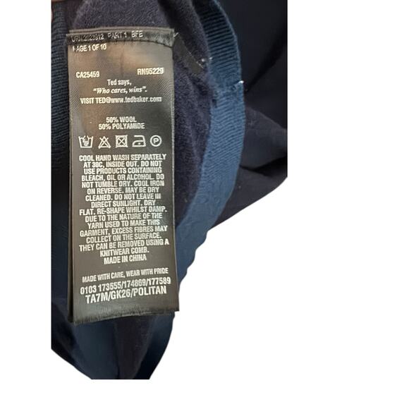 Ted Baker London Wool Blend Crewneck Sweater Navy Blue Size 4 (L) - Picture 4 of 8